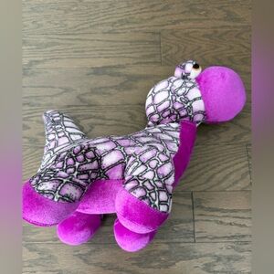 Dinosaur Brontosaurus Purple Plush Stuffed Animal plush 14" B J Toy co Scales